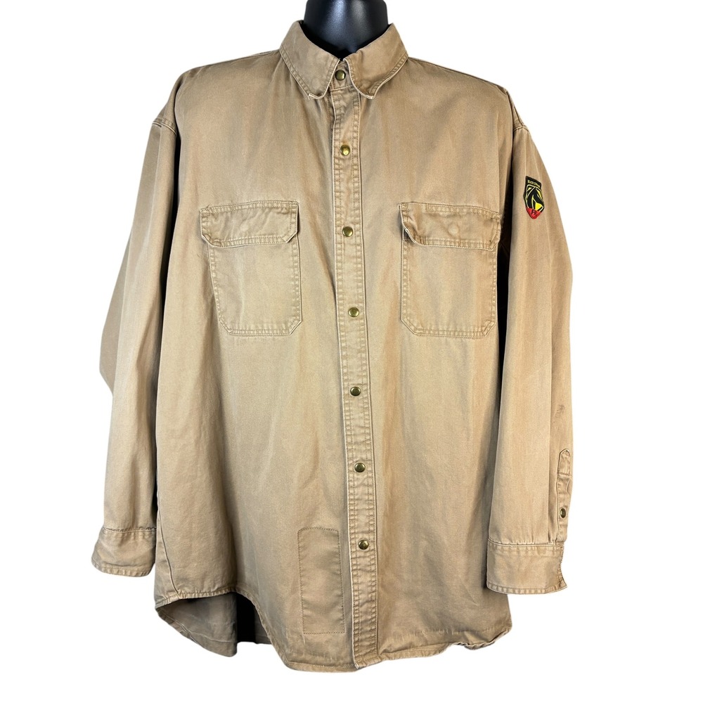 Black Stallion Revco FS7-KHK Khaki Cotton Snap Front Work Shirt Mens 2XL